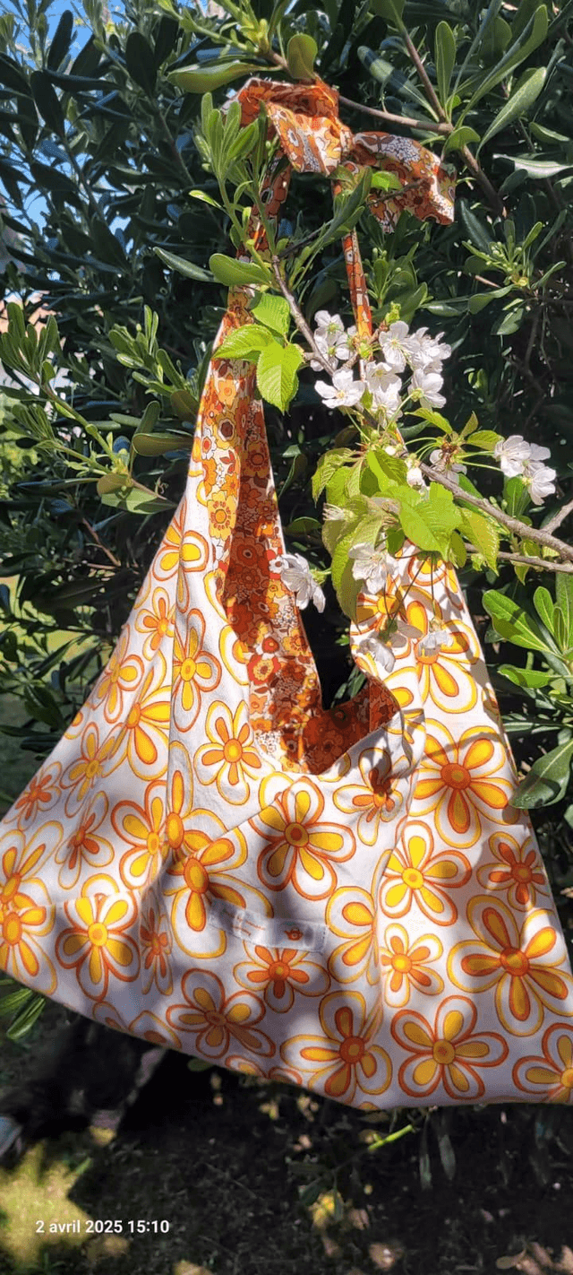 Sac réversible Loulou a fleurs vintage