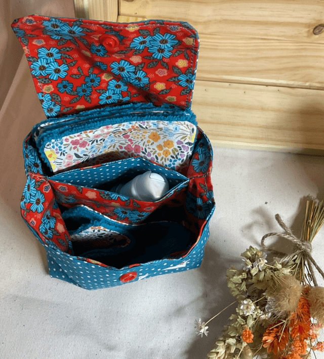 Pochette de rangement double a pois 