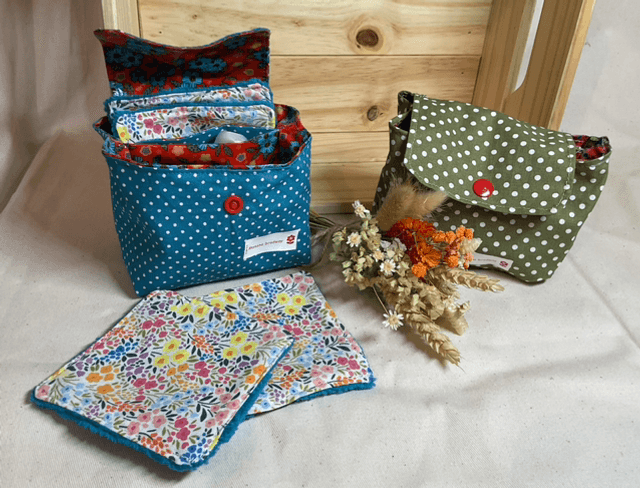 Pochette de rangement double a pois 