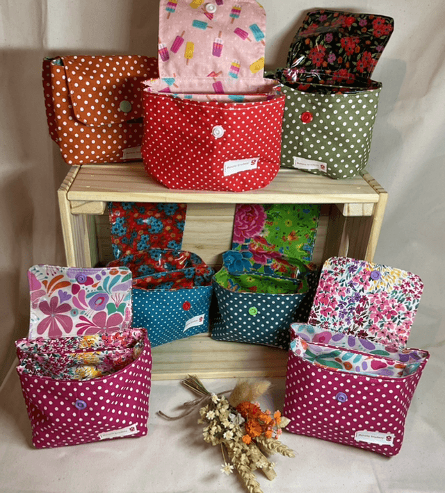 Pochette de rangement double a pois 